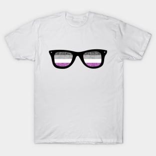 Asexual Pride Flag Sun Glasses Design T-Shirt